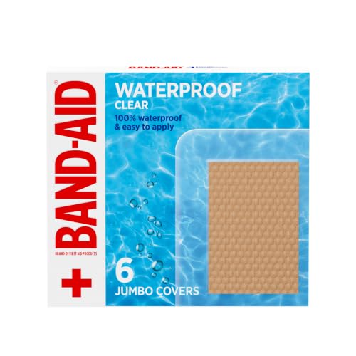 Jumbo Clear Waterproof Adhesive Bandages - 6 Count