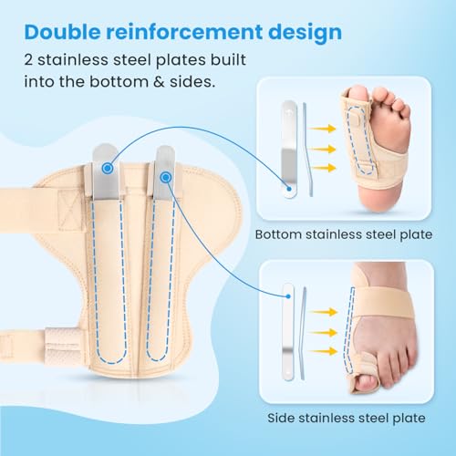 Beige Left Big Toe Splint Support Brace for Fracture & Injury Recovery