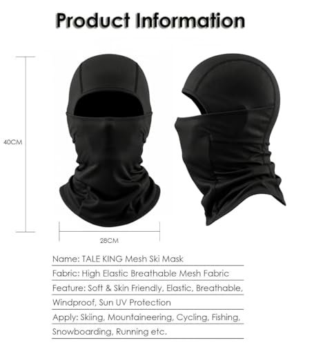 Balaclava Face Mask - Summer Cooling UV Protection - Black