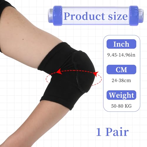 Elbow Pads - Breathable Arm Brace Support for Volleyball & Basketball - Black