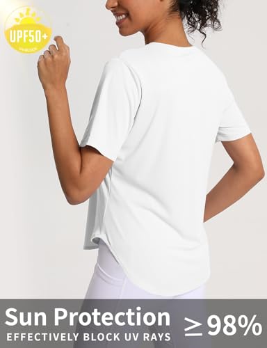 Women's UPF 50+ Sun Protection Workout T-Shirt - White - XX-Large