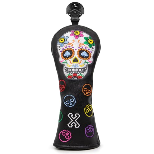 Montela Golf Hybrid Headcover – Colorful Skeleton Putter/Driver/Fairway Leather Blade Head Cover