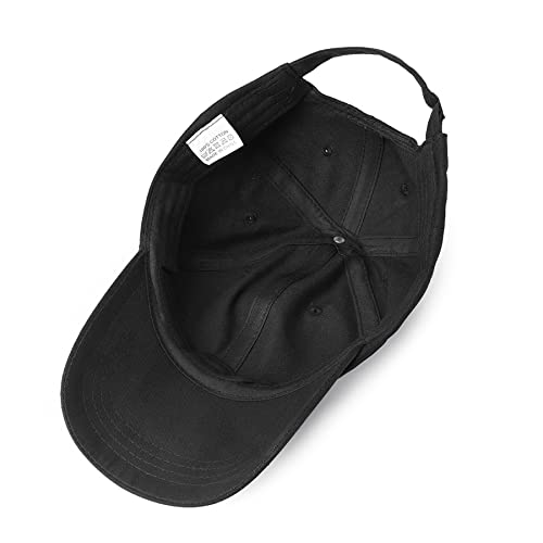 NPQQUAN Black Classic Low Profile Baseball Cap Dad Hat Adjustable Unisex