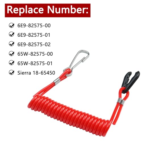 Boat Engine Safety Kill Switch Lanyard Tether - 3.5 Inch Coiled