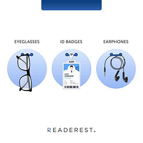 Readerest Magnetic Eyeglass Holders for Women (2 Pack), Secure Clips for Readers, Sunglasses & Work Cards, Eyewear Accessories, Holders for Nurse Badges, USA Made (Black & White with Crystals)