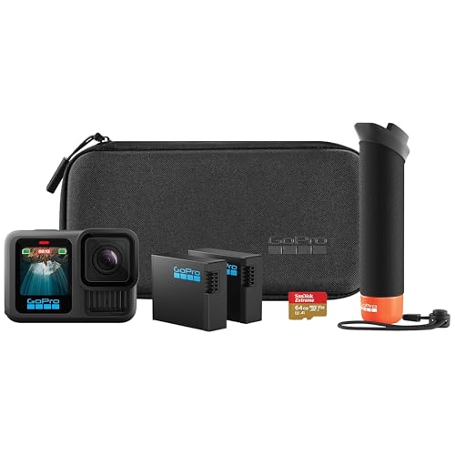 GoPro HERO13 Black Accessory Bundle - 2 Batteries, 64GB Card, Carrying Case