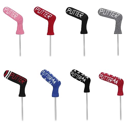 Professional Knitted Blade Putter Cover - Red Stars Design