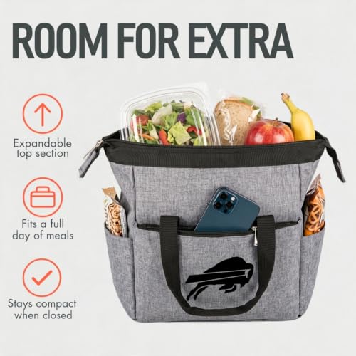 Oniva Picnic Time On The Go Lunch Cooler Bag, Gray Buffalo Bills