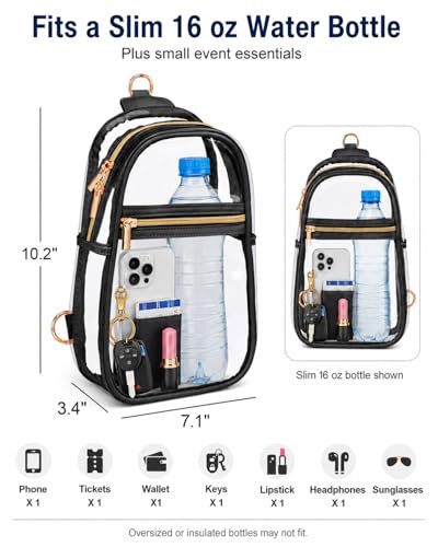 Clear Sling Bag for Stadium Events - Adjustable Strap & Detachable Strap