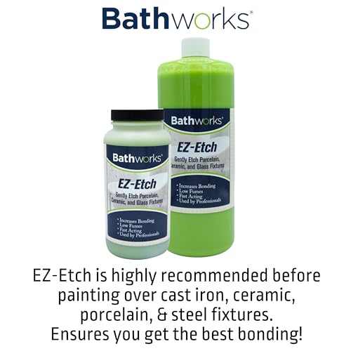 Bathworks Bathtub Refinishing Kit (WHITE); 2 Spray Cans; for Tub, Tile, & More; 32oz of Resin Paint; 24-hour dry time; with bonus comfort grip