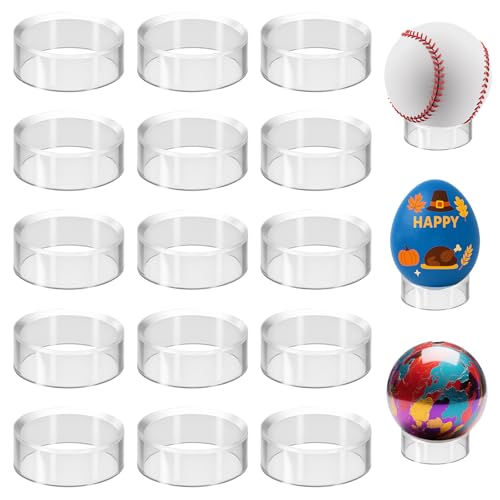 15 Pcs Clear Baseball Display Stands for Golf, Softball & Tennis Balls