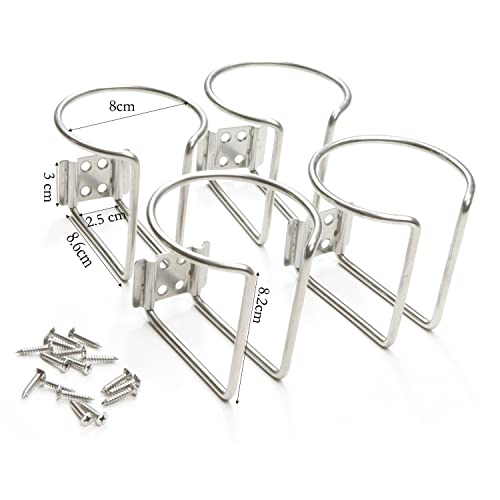 Stainless Steel Boat Cup Holders - Pack of 4 for Marine, RV, Car & Truck