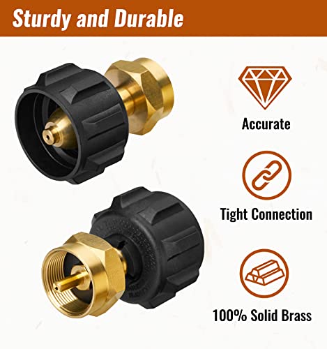 Propane Refill Adapter for 1-Pound Tanks - Solid Brass