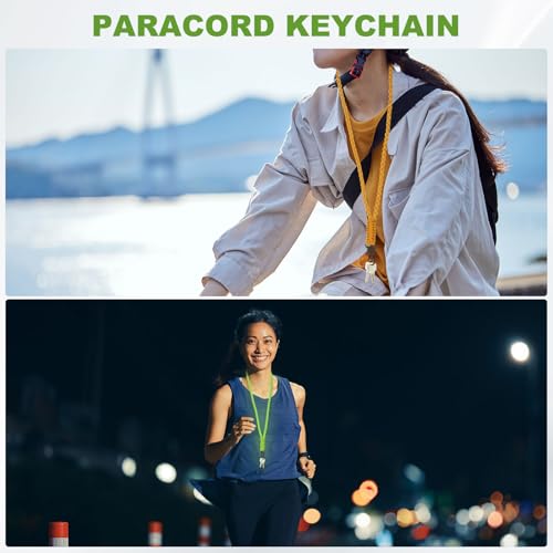550 Paracord Lanyard - Heavy Duty Keychain Necklace - Luminous Green