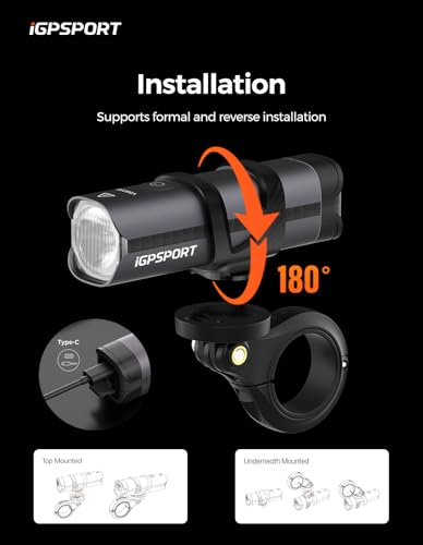 iGPSPORT VS800S 800 Lumen Smart Bike Light - 140m Beam, 220°, 4000mAh USB-C Rechargeable