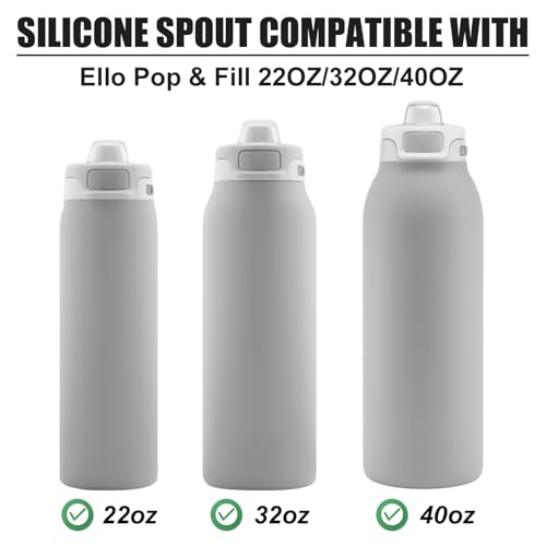 Silicone Spout Replacement for Ello Pop & Fill Water Bottles - 2 Pack