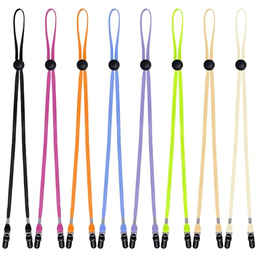 Adjustable Colorful Hat Strap Clips - Green, 8 Pieces for Outdoor Activities