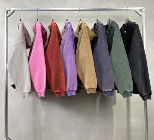 Oversize Men's Vintage Hoodie Zip Up Long Sleeve Sweatshirt with