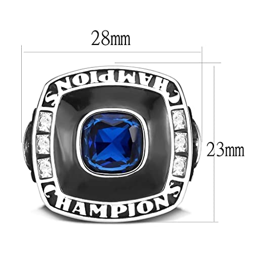 Custom Stainless Steel Championship Ring - Trophy Silver