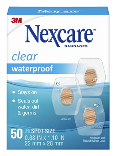 Nexcare Waterproof Clear Bandages 50 Count Pack of 3 - Water, Dirt, Germ Protection