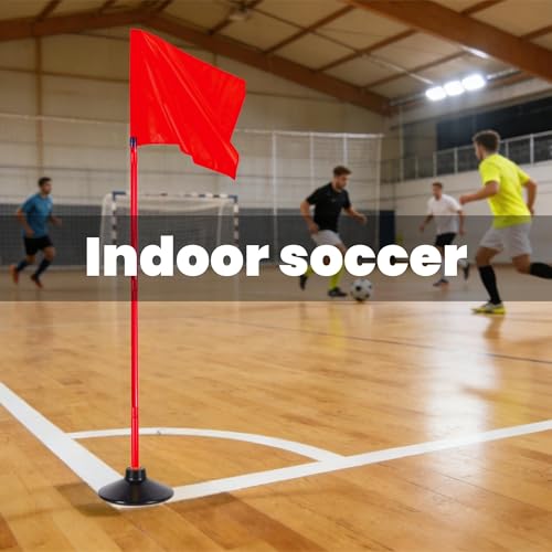 5FT Soccer Corner Flags Set of 4 with Rubber Bases for Agility Training
