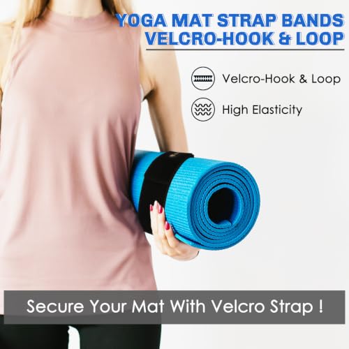 Yoga Mat Strap - Heavy Duty Bungee Organizer, 2 Pack - Black