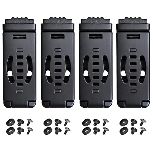 4-Pack Tactical Belt Clips for Knives & Holsters - Universal Kydex Utility Sheath Clips