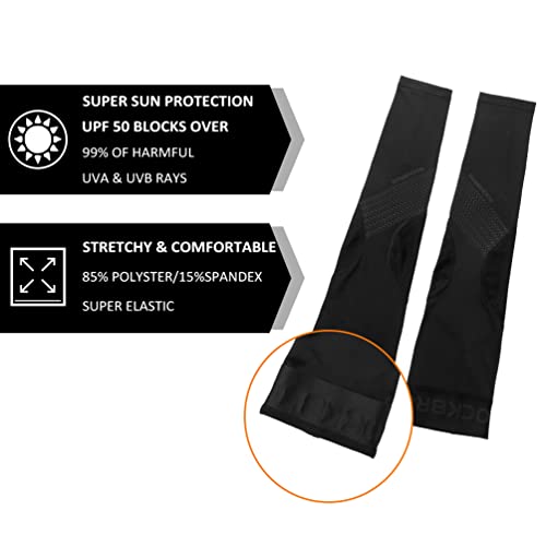 Sun Protection Cooling Arm Sleeves for Sports - XX-Large / Black
