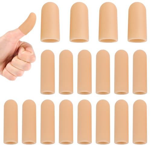 Silicone Finger Protectors - 4 Medium & 16 Small Gel Cots