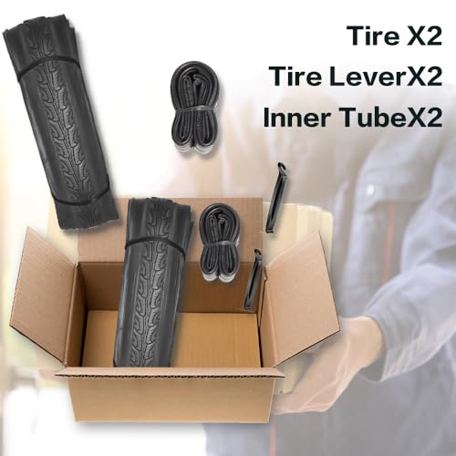 SIMEIQI 700x35C Foldable Bike Tires with 2 Tubes + Levers | Road Bicycle Replacement