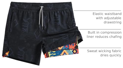 Maamgic Men's 5" Gym Running Shorts 2-in-1 Quick Dry Athletic Shorts - Medium, Totem Gray