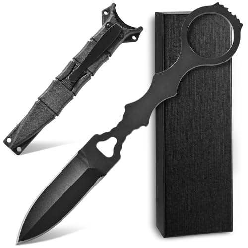 Ccanku Fixed Blade Knife Style B - D2 Steel, Portable Kydex Sheath, Outdoor Survival & Camping