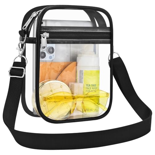 Clear Stadium Bag - Crossbody Satchel with Adjustable Strap