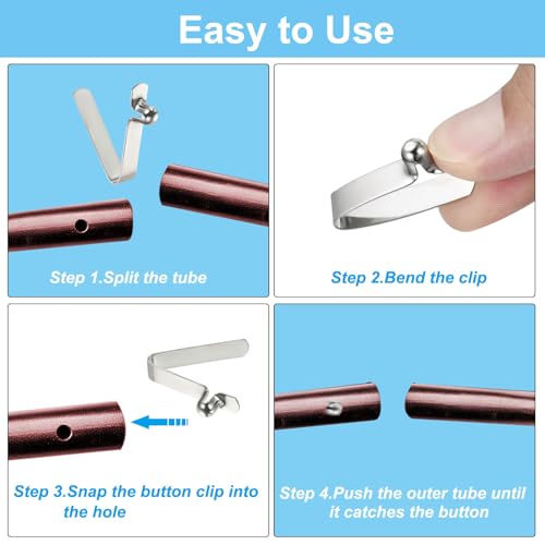 V-Shaped Spring Clips for Tent and Kayak Poles - 8.5x5mm, 10 Pack