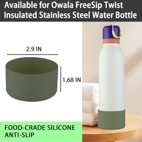 Silicone Boot Set for Owala FreeSip Twist Water Bottle - Military Green