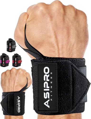 Weightlifting Wrist Wraps - 18" Wrist Support Straps - Black