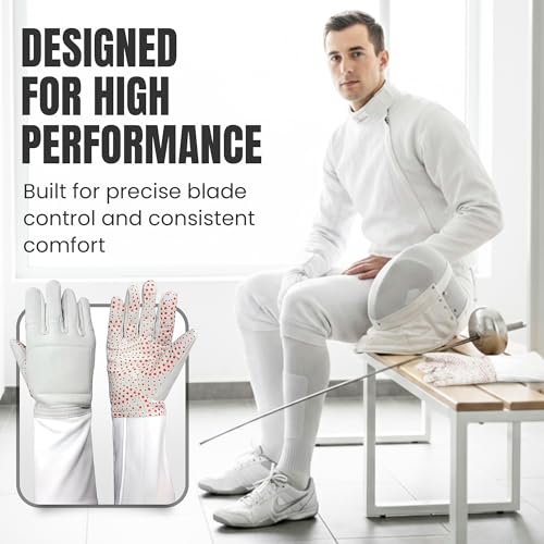 Fencing Glove - 3-Weapon Washable Pro-Grip Silicone Design - Right