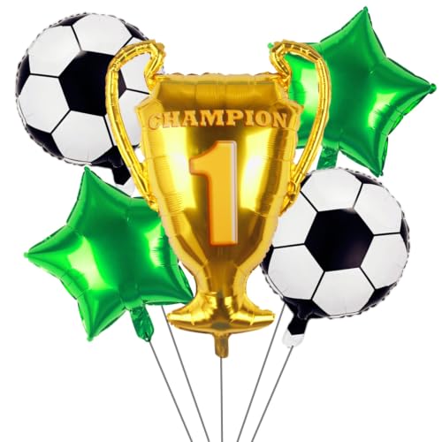 Gold Trophy Balloon Set - Soccer Party Decorations