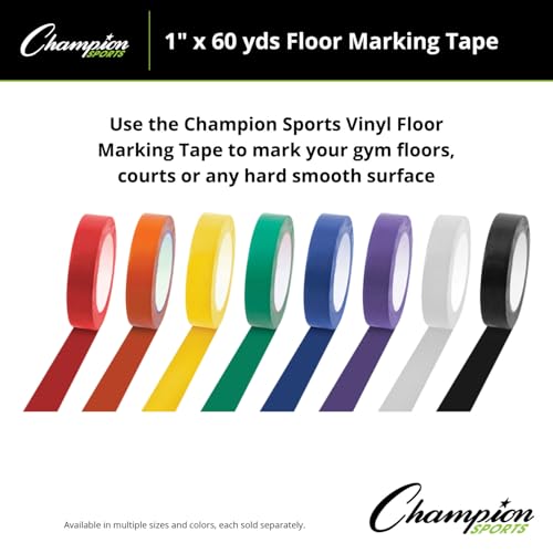Durable Vinyl Floor Marking Tape - 1 Inch x 60 Yards, Red