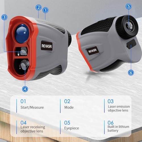 Golf Range Finder with Slope, Magnetic Mount & Vibration - 1000 Yards