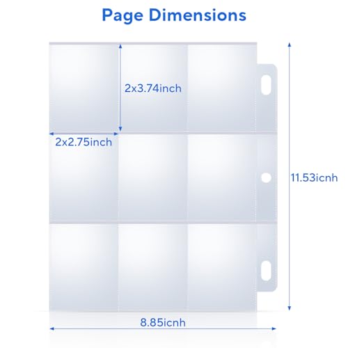 40 Pack Clear 9-Pocket Trading Card Sleeves for 3-Ring Binders