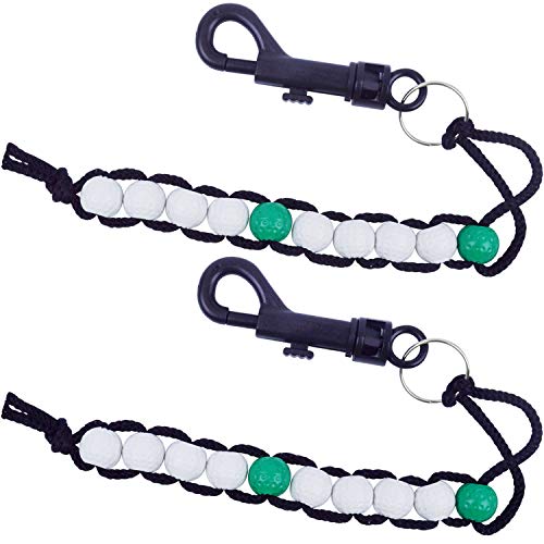 Golf Score Counter Beads - 2pcs Green & White Stroke Tracker
