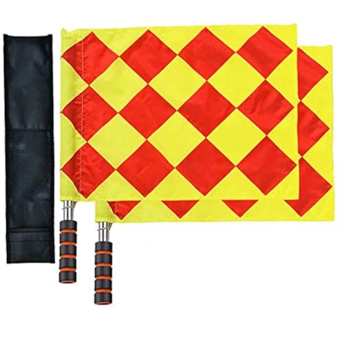 Soccer Referee Flags with Metal Pole and Foam Handle - 45cm