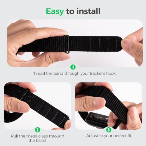 Nylon Sport Band 3-Pack - Black, Starlight & Seashell - Quick-Dry Replacement Strap for Hume