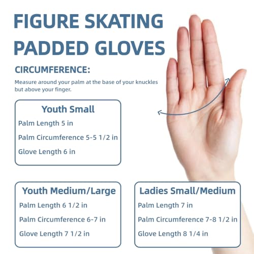 Padded Figure Skating Gloves for Women & Girls - Small/Medium
