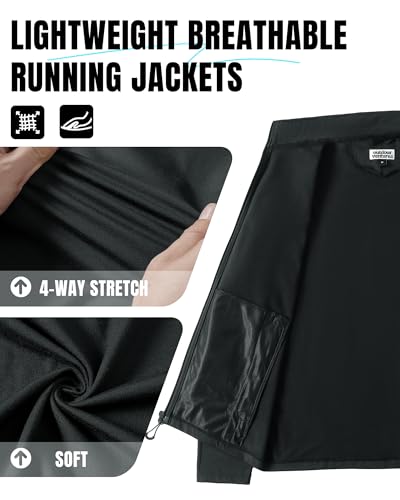 Outdoor Ventures Men's Lightweight Black Track Jacket Large - Athletic Outerwear