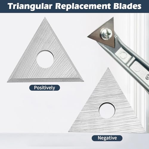 1Pcs 1inch Triangle Paint Scraper Paint Scraper Carbide Blades Double-Edged Reversible Replacement Blade Silver Carbide Scraper,Scraper Blades,for Removing Paint, Glue, Varnish and Rust£¨Only Blade£©