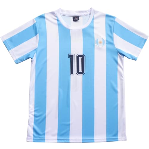 Vintage Diego Retro Soccer Jersey Set - Kids Sizes 28 Blue