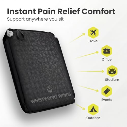 Black Inflatable Seat Cushion 2-Pack Portable Travel & Outdoor Comfort