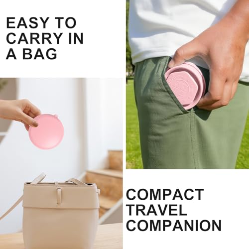 Collapsible Cup with Lid - 6oz Mini Silicone Folding Travel Cup - Sakura Pink